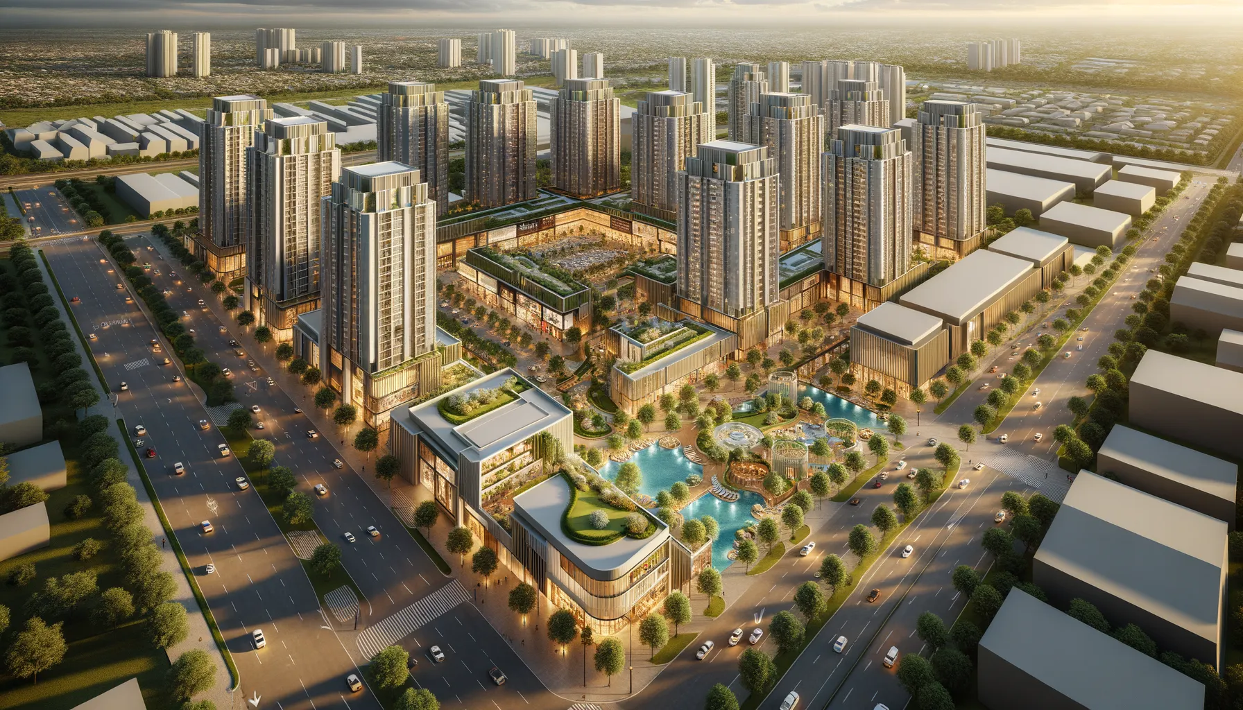 The Pavilion - Aerial Bird's Eye View